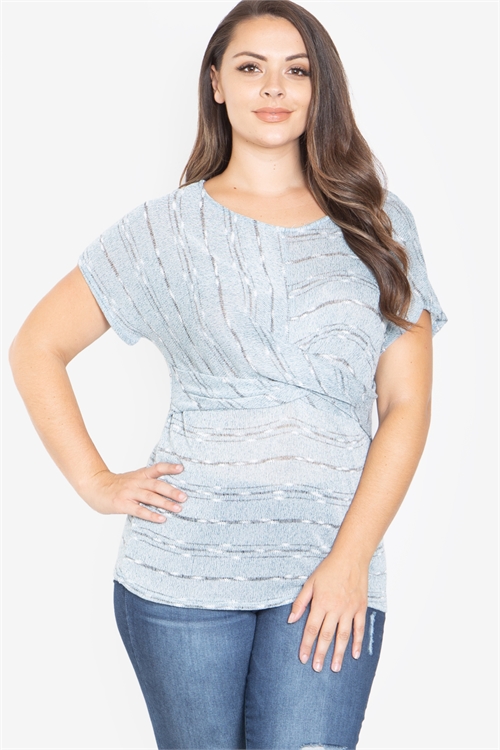 C64-B-1-T62938X-LIGHT BLUE GREY TWIST FRONT PLUS SIZE TOP 2-2-2