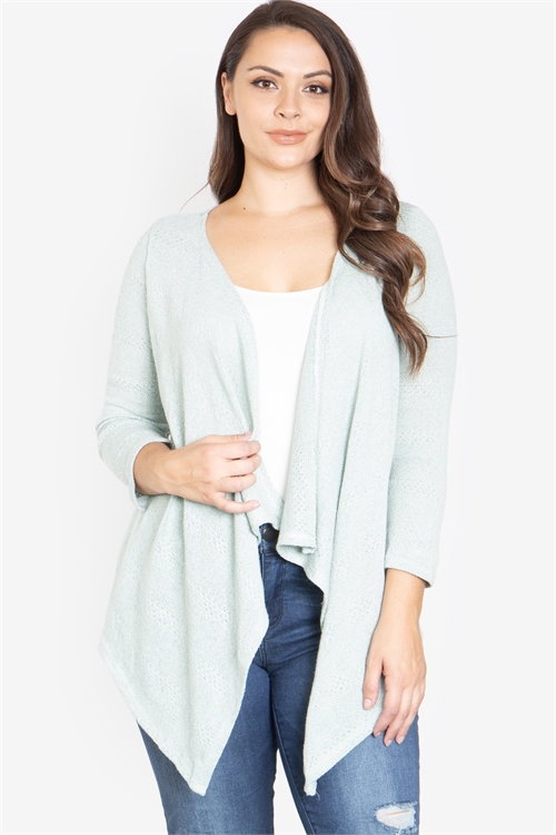 S4-1-2-C8795X-SAGE PLUS SIZE LONG SLEEVE CARDIGAN 2-2-2 (NOW $ 3.00 ONLY!)