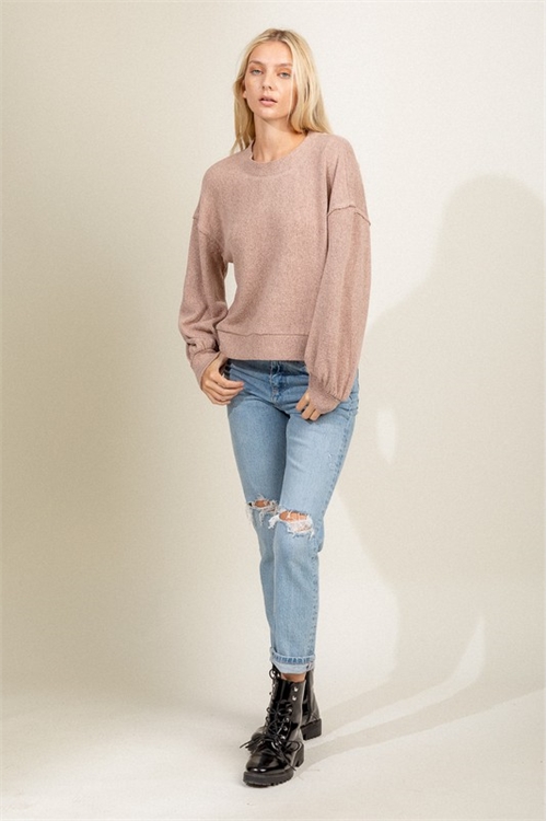 SA3-000-1-T10052-MAUVE SOLID MATTE CHUNKY KNIT CASUAL TOP 2-2-2
