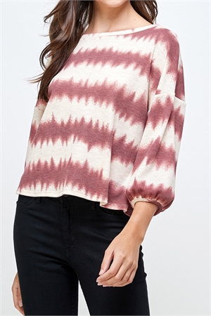 C90-A-3-T6118-CREAM/MAUVE CHEVRON THERMAL PRINT WITH BACK CRISS 2-2-2  (NOW $ 1.50 ONLY!)