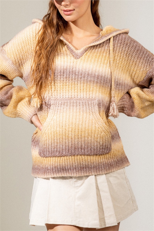 S9-6-1-S12W2480-MOCHA MIX OMBRE KNIT SWEATER 2-2-2