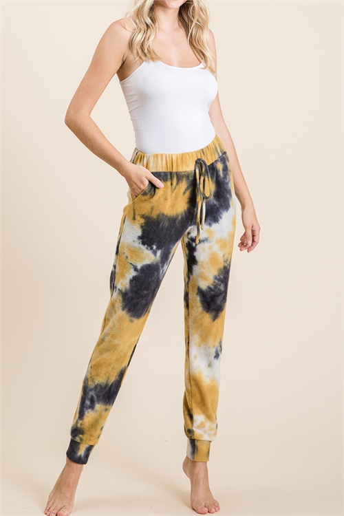 C24-A-2-P4030-MUSTARD NAVY TIE DYE JOGGER PANTS 2-2-2