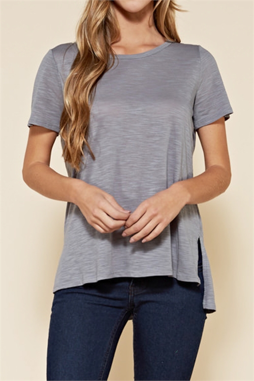 C24-A-3-T1381-GREY SHORT SLEEVE TRI-BLEND TOP 2-2-2