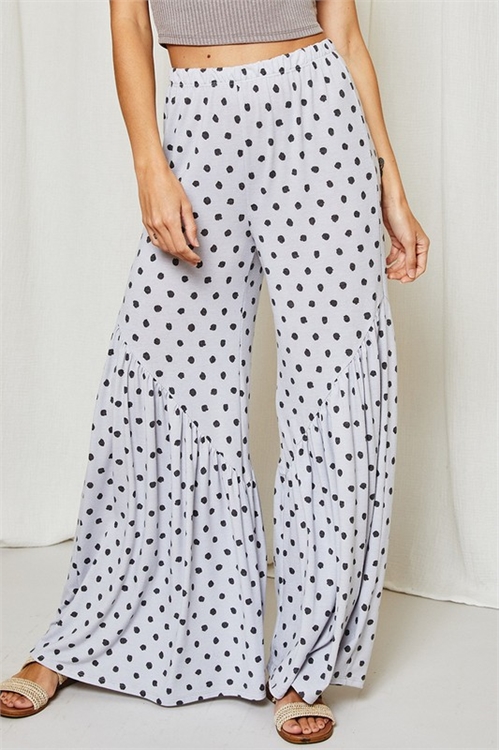 S7-3-1-P6792PT-SILVER BLACK POLKA DOT PALAZZO PANTS 2-2-2