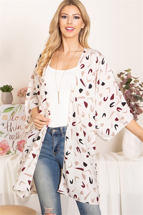 S11-7-2-C7000-IVORY PRINTED OPEN FRONT CARDIGAN 2-2-2