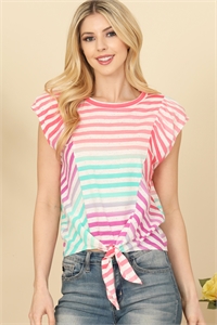 C76-B-2-T6496-MULTI STRIPES FRONT TIE TOP 2-2-2 (NOW $4.00 ONLY!)