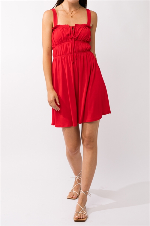 S14-5-1-D18069-RED SQUARE NECKLINE CAMI DRESS 2-2-2