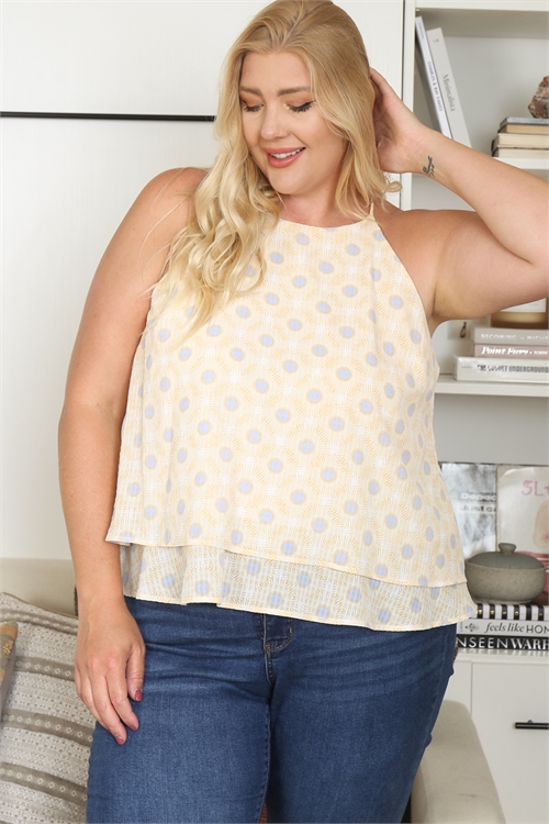 S16-6-4-T3197X-IVORY YELLOW FLORAL TOP 0-1-1