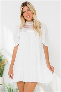 S13-4-2-D18292-WHITE LACE DETAIL MINI DRESS 2-2-2