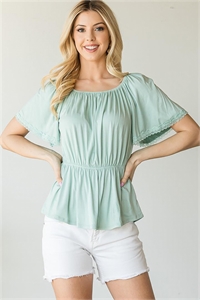 C82-A-1-T5360-SAGE SHORT SLEEVE TOP 2-2-2