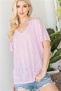 S38-1-1-T4670-LILAC LIGHTWEIGHT V NECK TOP 2-2-2