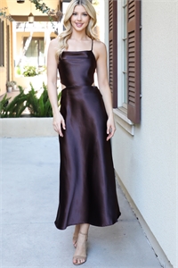 S9-13-2-D20143A-BROWN SPAGHETTI STRAP BACKLESS DRESS 3-2-1