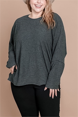 S9-5-1-T13065-BLACK STRIPE LONG SLEEVE TOP 2-2-2-2 (NOW $4.00 ONLY!)