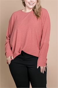 S13-8-2-T13065-MARSALA STRIPE LONG SLEEVE TOP 2-2-2-2