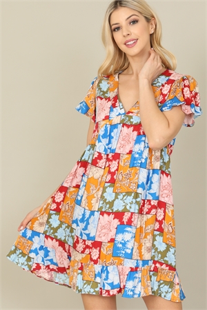 SA3-5-3-D50763-BLUE MULTI FLORAL DRESS 2-2-2 (NOW $ 5.75 ONLY!)