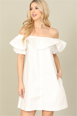 SA4-10-2-D50755-OFF-WHITE RUFFLED OFF SHOULDER DRESS 2-2-2