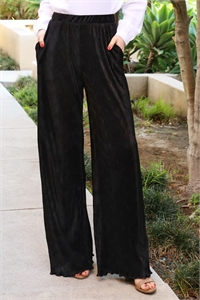 C84-A-2-P3491-BLACK VELVET SIDE POCKET PANTS 2-2-2