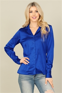 S9-1-2-T2345-ROYAL BLUE SILK LONG SLEEVE TOP 2-2-2 (NOW $5.75 ONLY!)