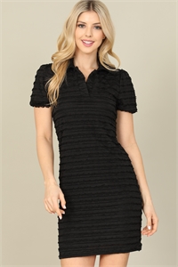 S11-8-1-D51107-BLACK RUFFLED DETAIL DRESS 2-2-2 (NOW $5.75 ONLY!)