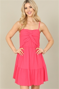 S10-5-1-D5624-DARK CORAL FRONT TWIST SPAGHETTI MINI DRESS 2-2-2 (NOW $6.75 ONLY!)