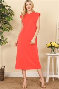 S4-10-1-D50715-ORANGE HOODIE CAP SLEEVE WITH SIDE POCKETS DRESS 2-2-2