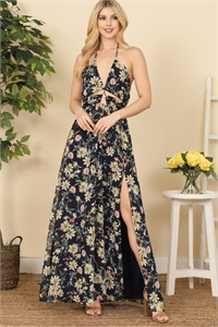 S9-10-1-D54637-NAVY FLORAL TIE STRAP SIDE SLIT MAXI DRESS 2-2-2