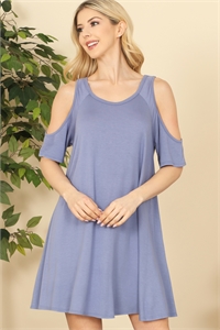 C76-A-1-D8858-DENIM BLUE COLD SHOULDER MINI DRESS 2-2-1