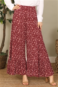 S5-3-1-P41132-WINE PALACCIO DITSY FLORAL PANTS 2-2-2