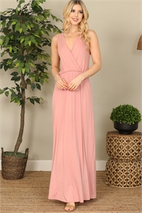 C88-A-1-D5042-DUSTY PINK SLEEVELESS WRAP SOLID MAXI DRESS 2-2-2-2