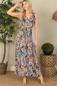 S4-2-1-D5107-BLACK MULTI SLEEVELESS SIDE CUT-OUT MAXI DRESS 2-2-2-2