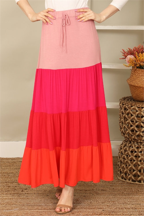 SA3-0-1-S3010-MAUVE COMBO COLOR BLOCK MAXI SKIRT 2-2-2-2