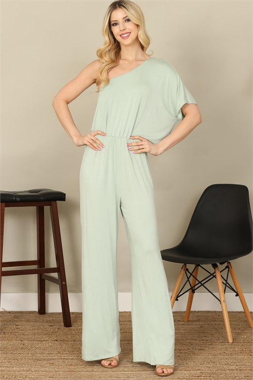 S5-7-2-J7136-SAGE ONE SHOULDER SHORT SLEEVE ELASTIC WAIST JUMPSUIT 2-2-2-2