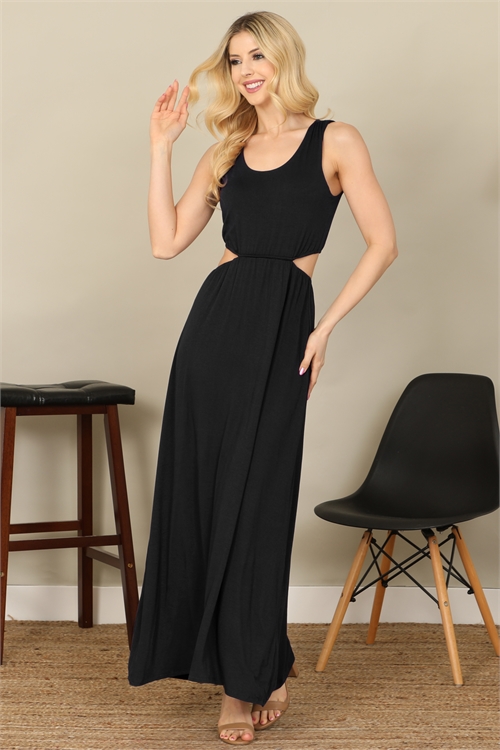S5-9-1-D5107-2-BLACK SLEEVELESS SIDE CUT-OUT SOLID MAXI DRESS 2-2-2-2