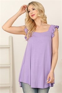 C90-A-3-T4101-LAVENDER RUFFLE SLEEVELESS SOLID TOP 2-2-2-2