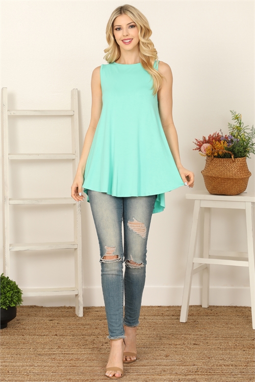 S11-5-4-T2589-56-MINT SLEEVELESS SOLID TOP 2-2-2-2