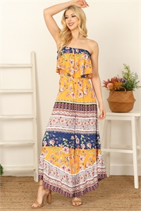 S8-6-4-J1415J-ORANGE BLUE TUBE WIDE LEG PRINTED JUMPSUIT 3-2-1