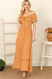 S9-5-4-D3634-GINGER RUFFLE OFF SHOULDER TIE DETAIL BACK CUT TIE MAXI DRESS 2-2-1