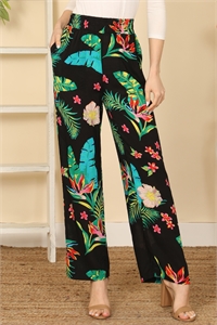 S5-10-3-P84-BLACK TROPICAL ELASTIC WAIST SIDE POCKET PANTS 2-2-1