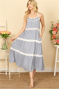 S8-3-3-D17138-BLUE EYELET DETAIL STRAP TIERED PRINTED MIDI DRESS 2-2-2