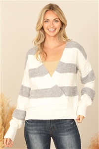 S7-2-1-S5053-IVORY GREY WRAP KINTTED SWEATER 2-2-2