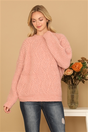 S9-2-3-S7020-BLUSH KNIT PATTERN SWEATER 3-3