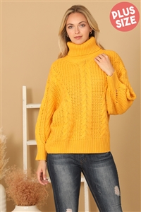 SA4-7-1-S7086X-MUSTARD PLUS SIZE TURTLE NECK KNITTED SWEATER 3-3