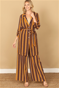 S11-5-2-SET50134-70072-MUSTARD COMBO STRIPE JACKET PANTS 2-2-2