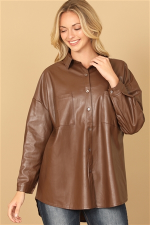 S10-14-1-T187-BROWN LONG SLEEVE LEATHER TOP 3-2