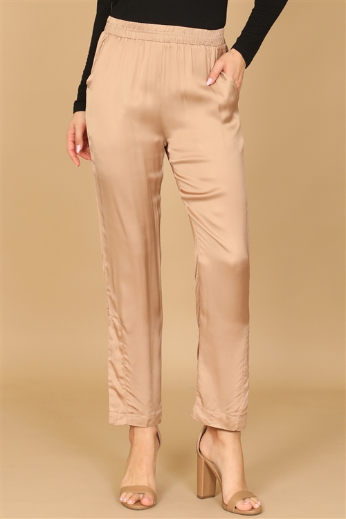 SA3-0-3-P266-CHAMPAGNE SKINNY SIDE SLIT SOLID PANTS 2-2-1