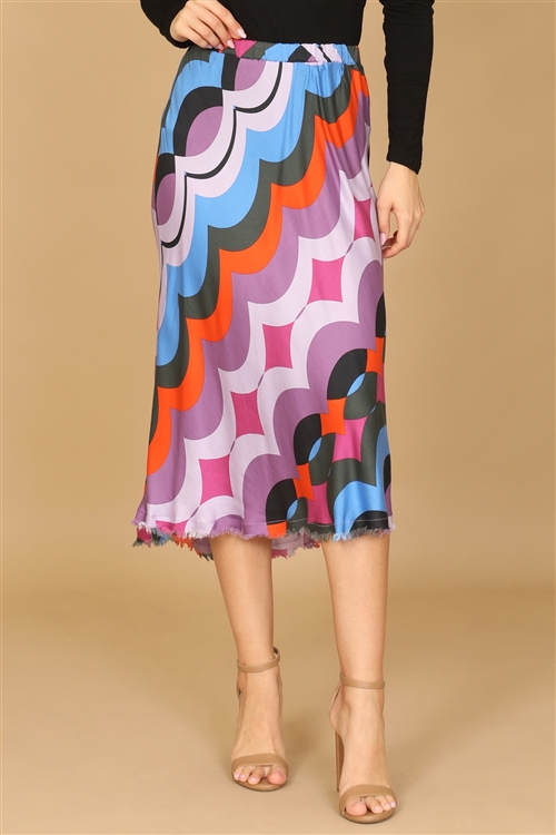 S4-10-4-S06251-MULTICOLOR SCALLOP PRINT MIDI SKIRT 2-2-1