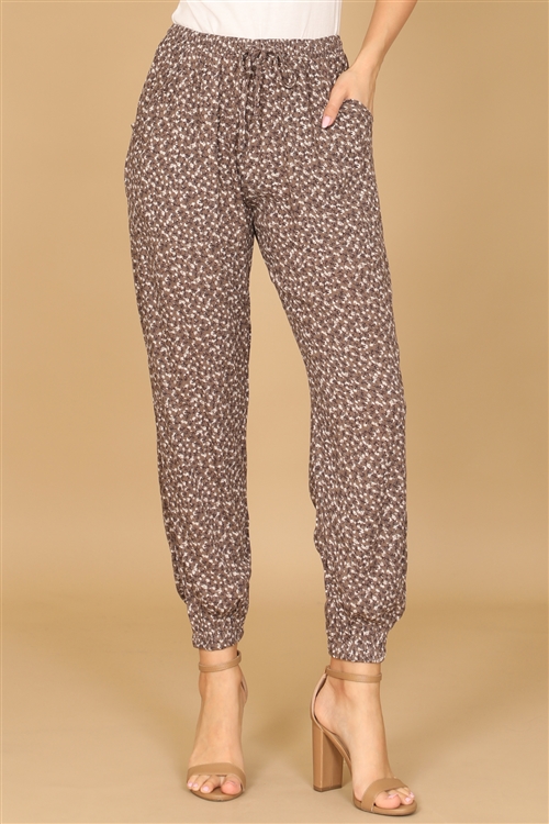 S5-7-4-P06140-MOCHA BEIGE WAIST TIE FLORAL JOGGER PANTS 2-2-1