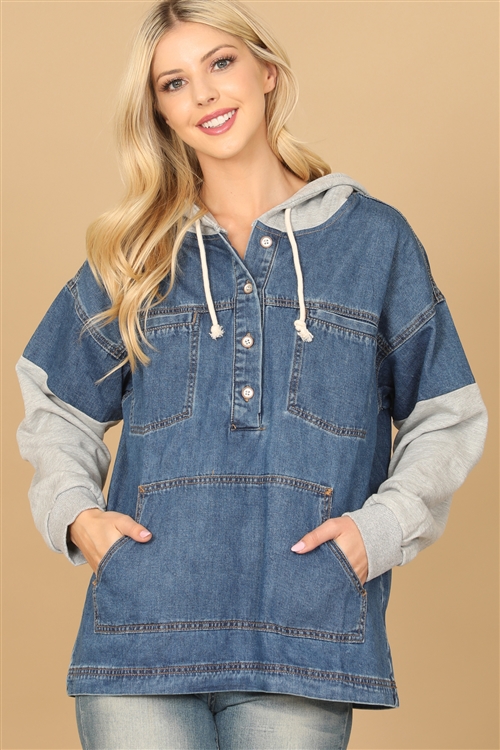 S13-1-1-H18098-DARK DENIM KANGAROO POCKET HOODIE 2-2-2