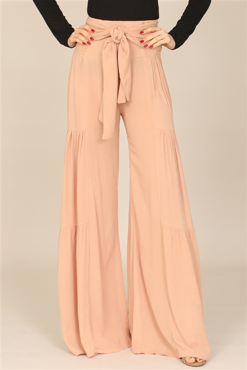 S16-2-4-P01183-APRICOT FRONT TIE PALAZZO PANTS 2-2-1