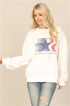 S9-7-2-T4484-OFF-WHITE STAR STRIPE PRINT SWEATSHIRT 1-2-2-1